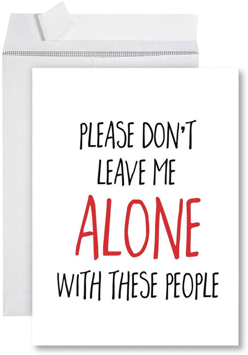Funny Jumbo New Job Card With Envelope, Farewell Retirement Office-Set of 1-Andaz Press-Don't Leave Me Alone-