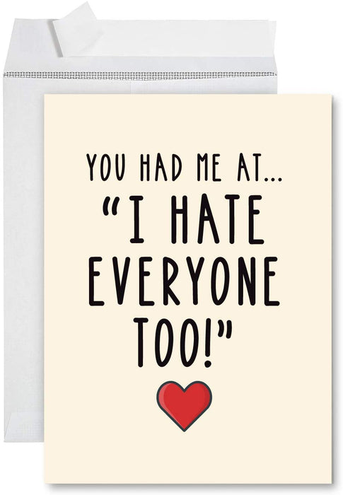 Funny Jumbo New Job Card With Envelope, Farewell Retirement Office-Set of 1-Andaz Press-Hate Everyone Too-