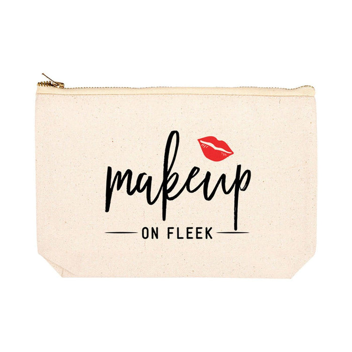 Funny Makeup Bag Canvas Cosmetic Bag with Zipper Makeup Pouch Design 1-Set of 1-Andaz Press-Makeup On Fleek-