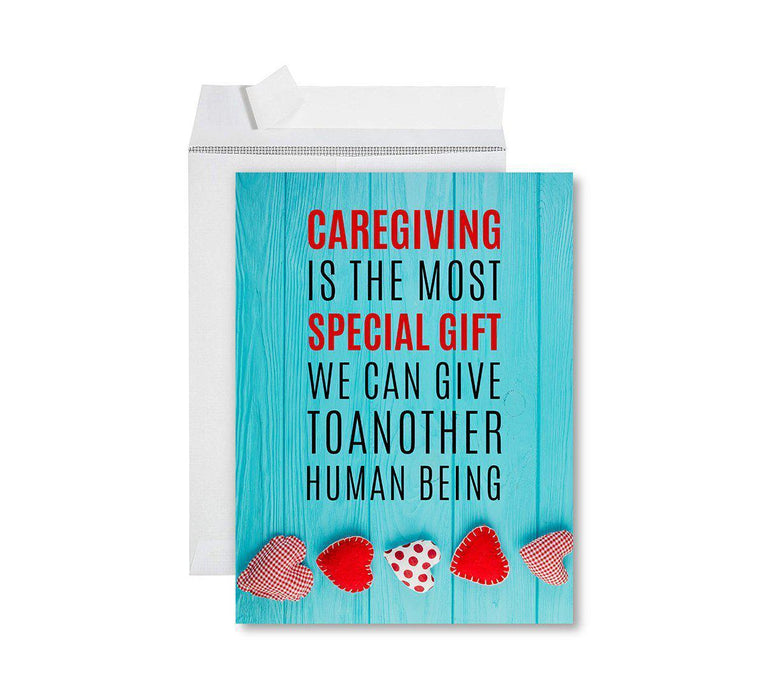 Funny National Caregivers Day Jumbo Card, Blank Greeting Card with Envelope For Caregiver-Set of 1-Andaz Press-The Most Special Gift-