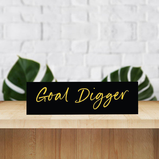 Funny Office Desk Plate, Acrylic Plate for Desk Decorations Design 1-Set of 1-Andaz Press-Goal Digger-