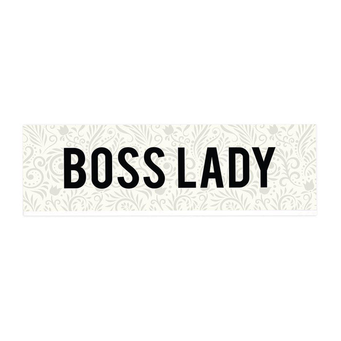 Funny Office Desk Plate, Acrylic Plate for Desk Decorations Design 1-Set of 1-Andaz Press-Boss Lady-