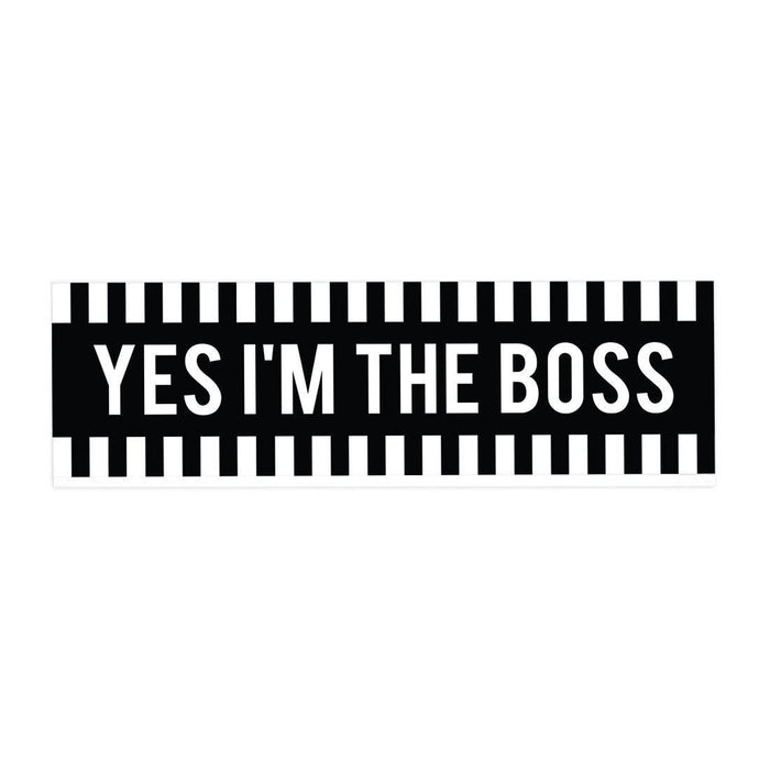 Funny Office Desk Plate, Acrylic Plate for Desk Decorations Design 1-Set of 1-Andaz Press-Yes I'm The Boss-