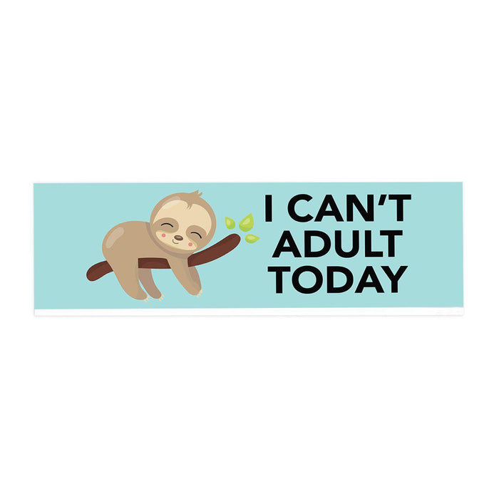 Funny Office Desk Plate, Acrylic Plate for Desk Decorations Design 2-Set of 1-Andaz Press-I Can't Adult Today-
