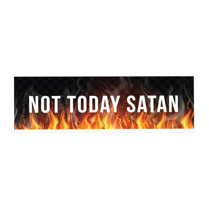 Funny Office Desk Plate, Acrylic Plate for Desk Decorations Design 2-Set of 1-Andaz Press-Not Today Satan-