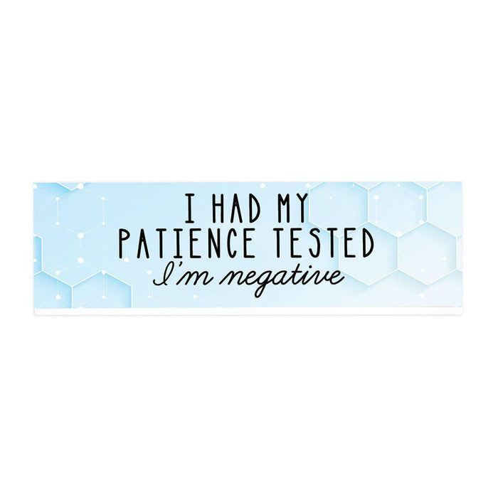 Funny Office Desk Plate, Acrylic Plate for Desk Decorations Design 4-Set of 1-Andaz Press-I Had My Patience Tested-