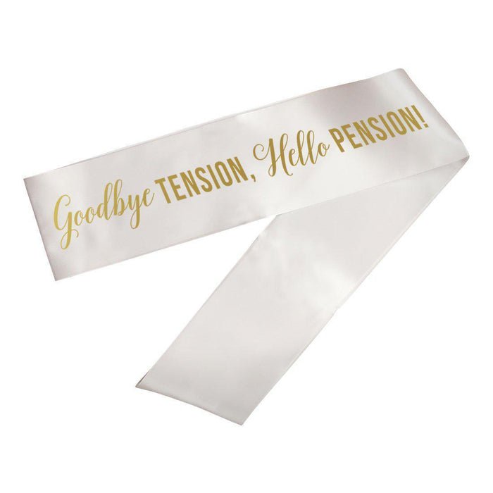 Funny Retirement Party Sashes-Set of 1-Andaz Press-Goodbye Tension-
