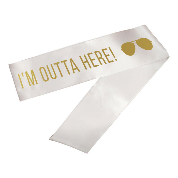 Funny Retirement Party Sashes-Set of 1-Andaz Press-I'm Outta Here-