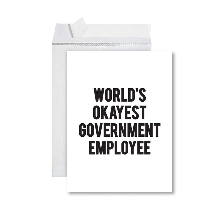 Funny World's Okayest Jumbo Greeting Card for Birthdays, Retirement, and Office Celebrations-Set of 1-Andaz Press-Employee-