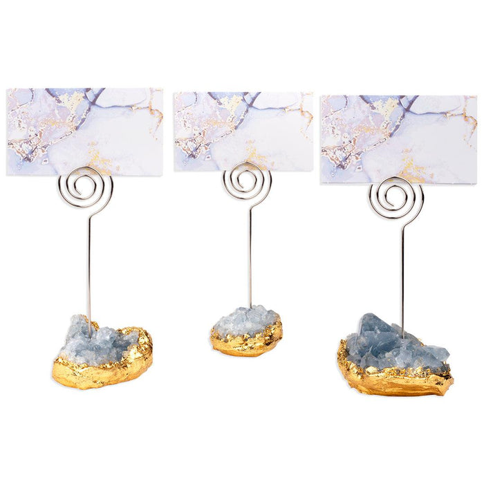 Gemstone Placecard Holders, Geode Stones Table Number Holders-Set of 12-Koyal Wholesale-Amethyst-