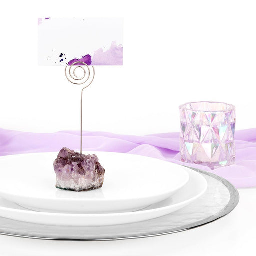 Gemstone Placecard Holders, Geode Stones Table Number Holders-Set of 12-Koyal Wholesale-Amethyst-