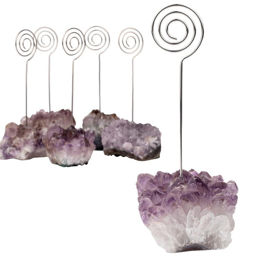 Gemstone Placecard Holders, Geode Stones Table Number Holders-Set of 12-Koyal Wholesale-Amethyst-