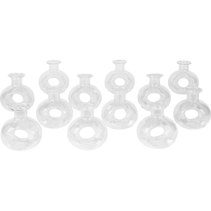 Glass Bud Vase Napkin Rings, Set of 12-Set of 12-Koyal Wholesale-