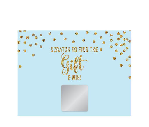 Gold Glitter 1st Birthday Games & Activities Scratch Off Winner Game Cards-Set of 30-Andaz Press-Light Blue-