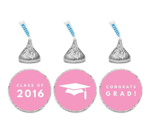 Graduation 2019 Hershey's Kisses Stickers-Set of 216-Andaz Press-Bubblegum Pink-