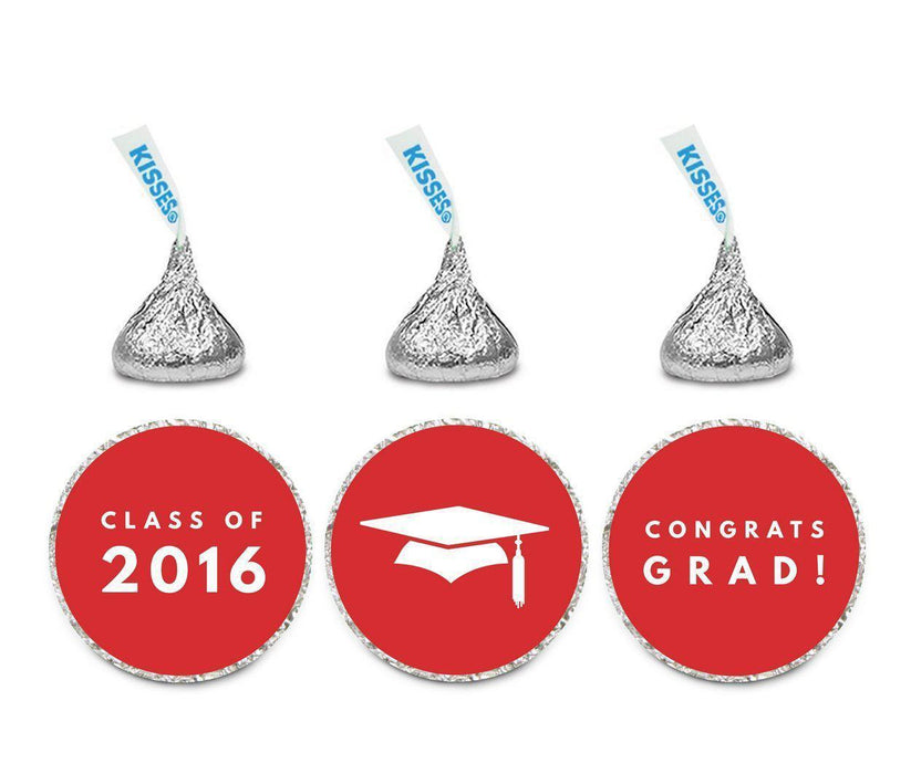 Graduation 2019 Hershey's Kisses Stickers-Set of 216-Andaz Press-Red-