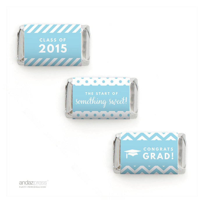 Graduation 2019 Hershey's Miniatures Mini Candy Bar Wrappers-Set of 36-Andaz Press-Baby Blue-
