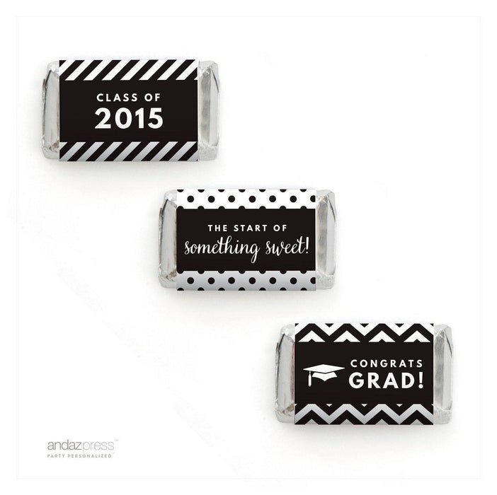 Graduation 2019 Hershey's Miniatures Mini Candy Bar Wrappers-Set of 36-Andaz Press-Black-