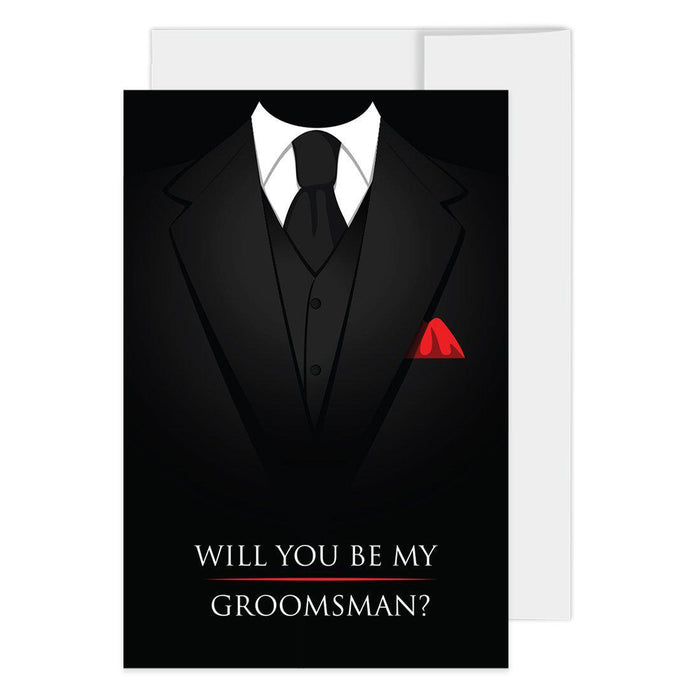 Groomsmen Proposal Cards with Envelopes, Your Service Is Required As A Groomsman-Set of 16-Andaz Press-Will You Be My Groomsman-