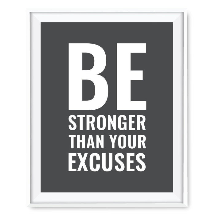 Gym Fitness 8.5x11-inch Wall Art Collection-Set of 1-Andaz Press-Be Stronger Than Your Excuses Poster-