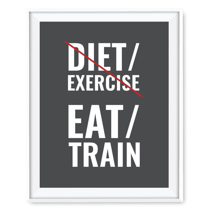 Gym Fitness 8.5x11-inch Wall Art Collection-Set of 1-Andaz Press-Diet Exercise Eat Train Poster-