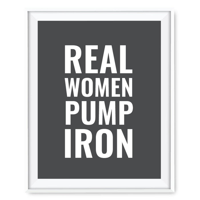 Gym Fitness 8.5x11-inch Wall Art Collection-Set of 1-Andaz Press-Real Women Pump Iron Poster-