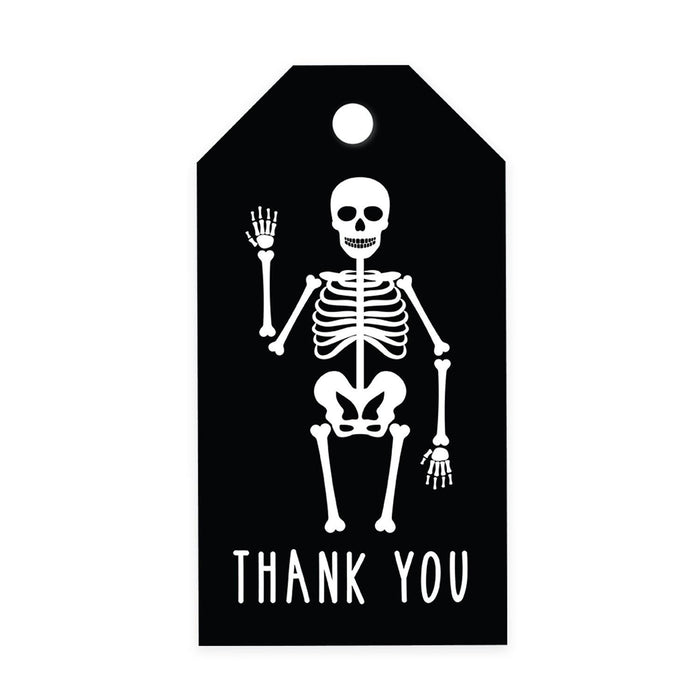 Halloween Gift Tags With String For Kids Gift Bags Candy Packaging Supplies Baking Wrapping-Set of 100-Andaz Press-Skeleton-