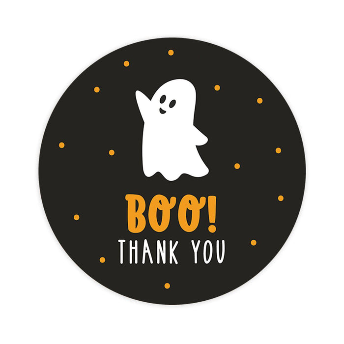 Halloween Thank You Stickers Labels For Kids Treat Bags Goodie, Halloween Party Favors-Set of 120-Andaz Press-Boo Cute Ghost-