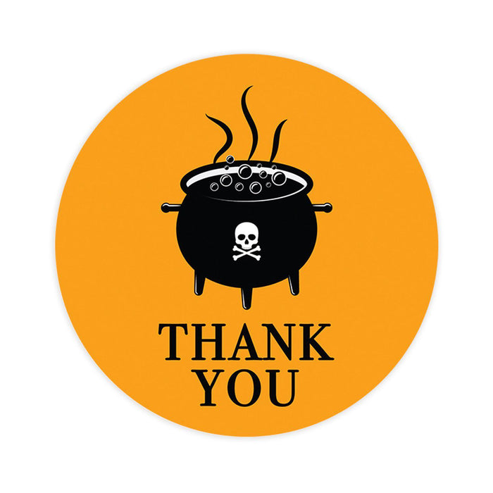 Halloween Thank You Stickers Labels For Kids Treat Bags Goodie, Halloween Party Favors-Set of 120-Andaz Press-Cauldron-