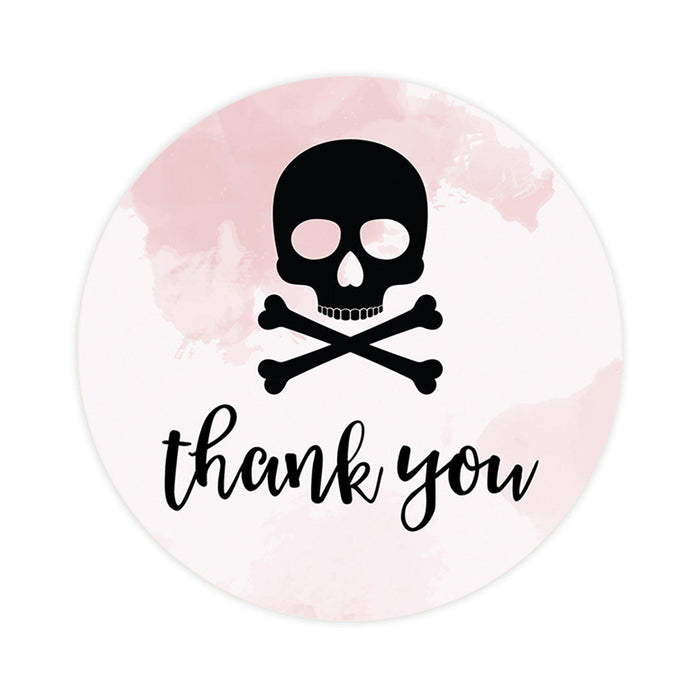 Halloween Thank You Stickers Labels For Kids Treat Bags Goodie, Halloween Party Favors-Set of 120-Andaz Press-Skull-