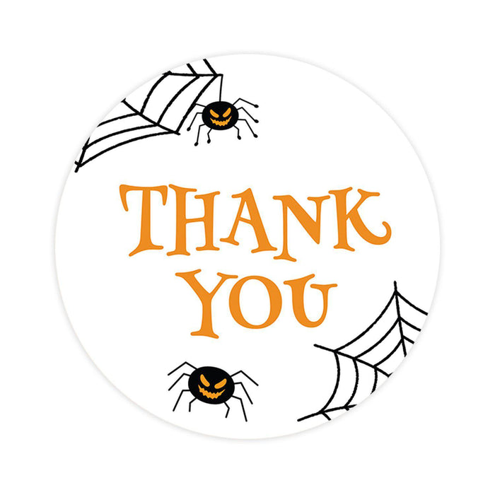 Halloween Thank You Stickers Labels For Kids Treat Bags Goodie, Halloween Party Favors-Set of 120-Andaz Press-Spiders and Webs-