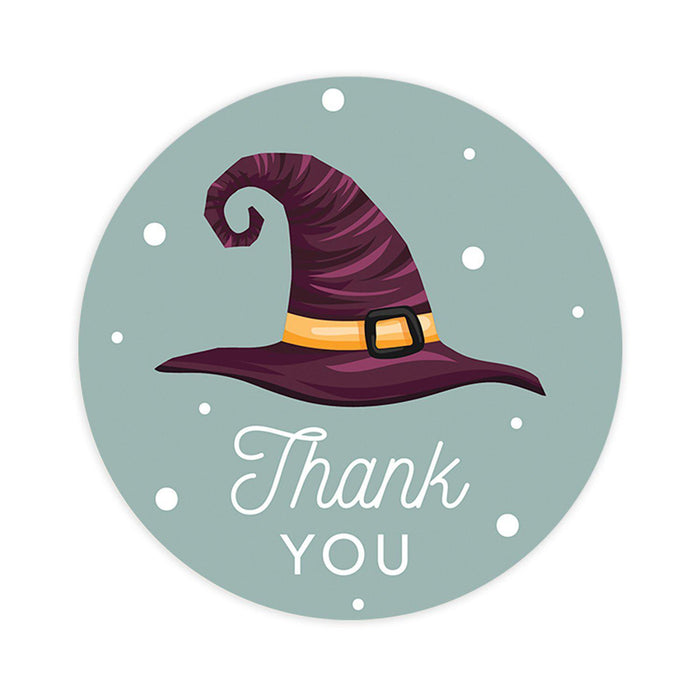 Halloween Thank You Stickers Labels For Kids Treat Bags Goodie, Halloween Party Favors-Set of 120-Andaz Press-Witch Hat-