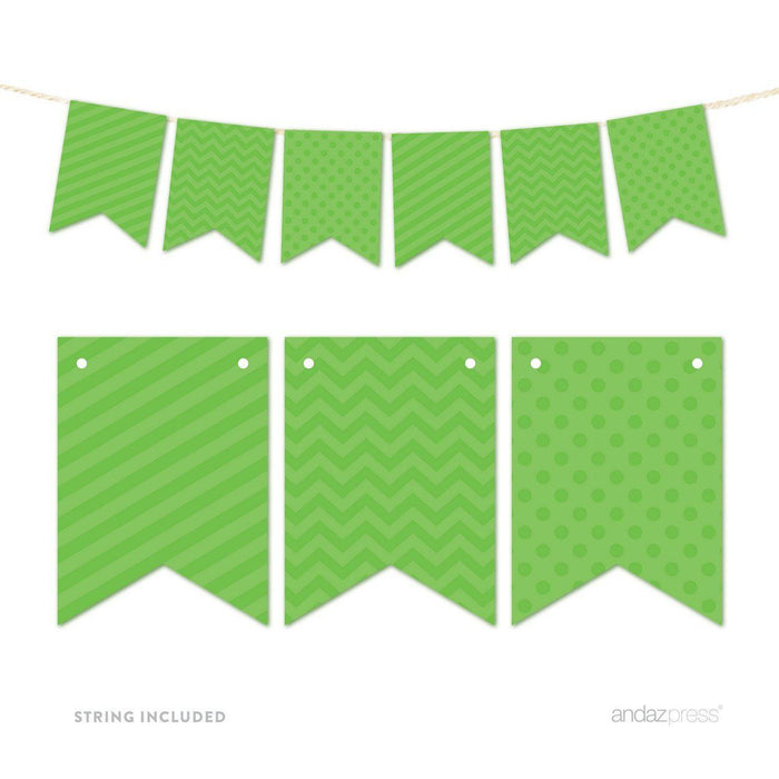 Hanging Pennant Banner Party Garland Decor-Set of 21-Andaz Press-Kiwi Green-