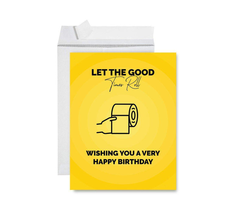 Happy Birthday Quarantine Jumbo Card for Social Distance Celebrations-Set of 1-Andaz Press-Let The Good Times Roll, Wishing You A Very Happy Birthday-