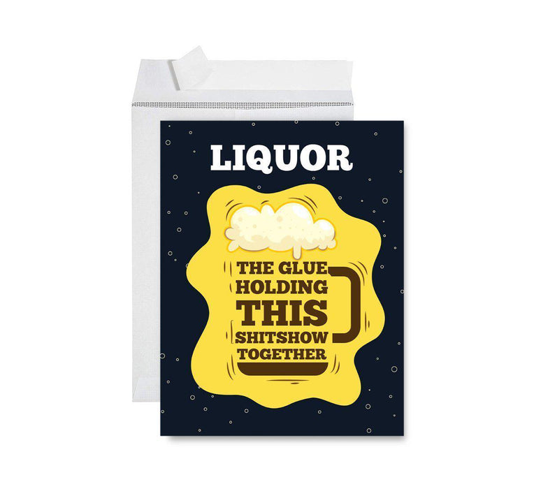 Happy Birthday Quarantine Jumbo Card for Social Distance Celebrations-Set of 1-Andaz Press-The Glue Holding This Shitshow Together-