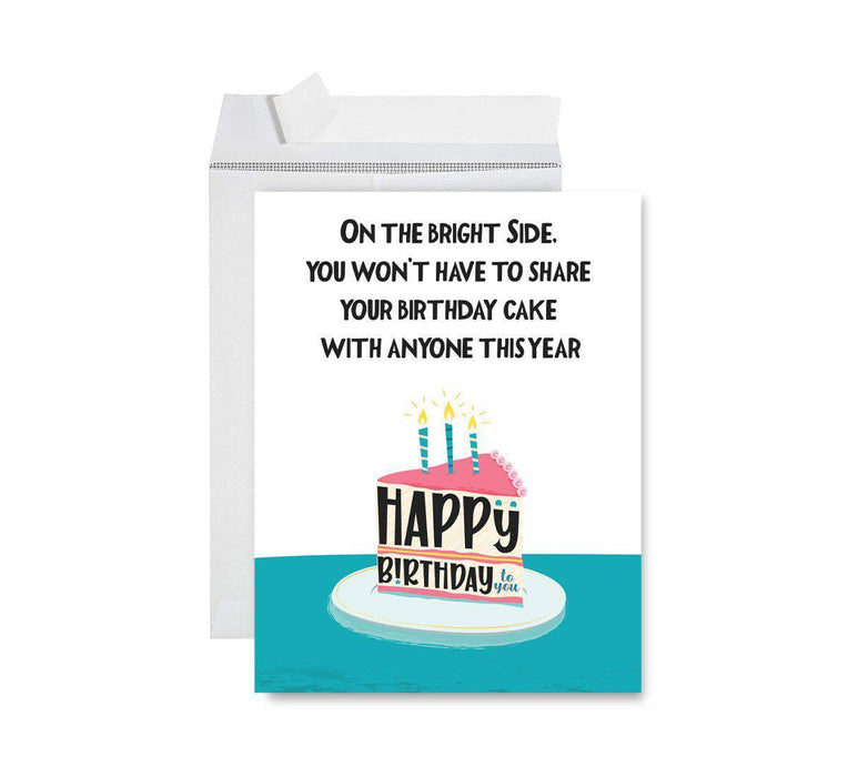 Happy Birthday Quarantine Jumbo Card for Social Distance Celebrations-Set of 1-Andaz Press-You Won't Have to Share Your Birthday Cake-