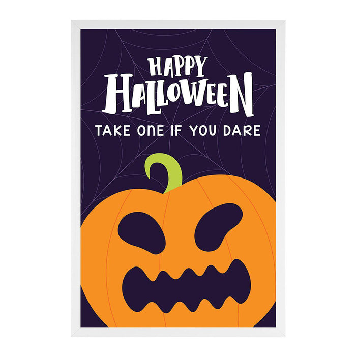Happy Halloween Candy Sign Please Take One Sign Trick Or Treat Sign Halloween-Set of 1-Andaz Press-Scary Jack O Lantern-