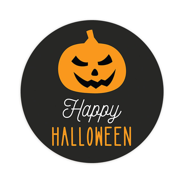 Happy Halloween Stickers Labels For Kids Treat Bags Goodie, Halloween Party Favors-Set of 120-Andaz Press-Spooky Pumpkin-