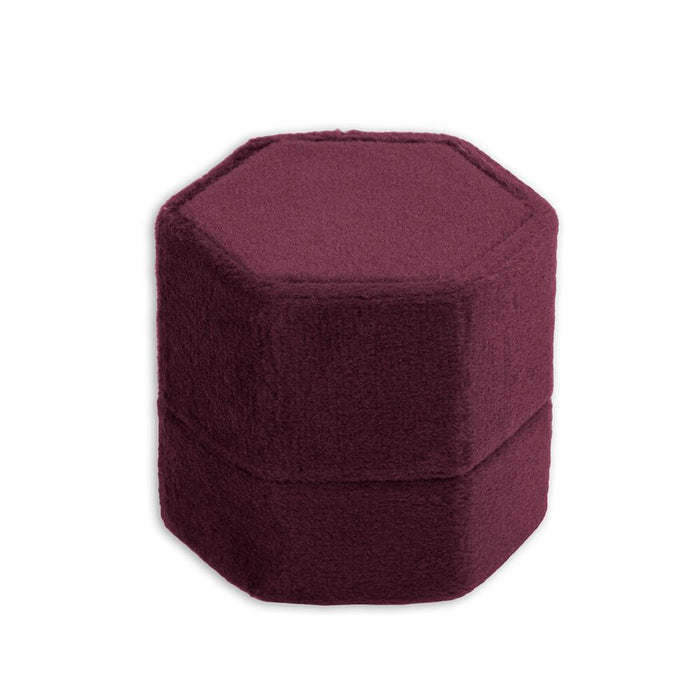 Hexagon Velvet Ring Box-Set of 1-Koyal Wholesale-Champagne-