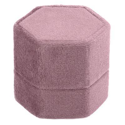 Hexagon Velvet Ring Box-Set of 1-Koyal Wholesale-Champagne-