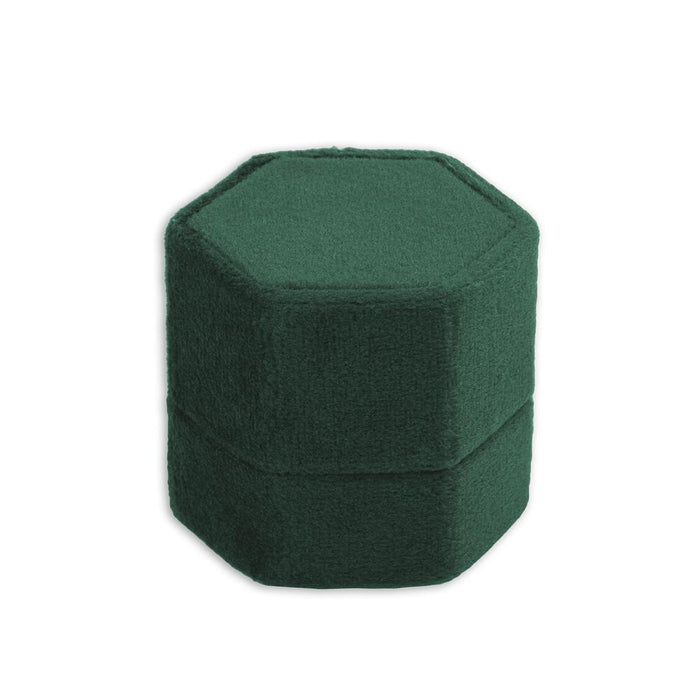 Hexagon Velvet Ring Box-Set of 1-Koyal Wholesale-Champagne-