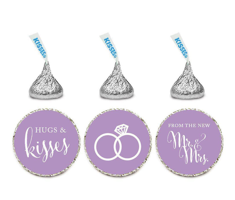 Hugs & Kisses from the New Mr. & Mrs. Hershey's Kisses Stickers-Set of 216-Andaz Press-Lavender-