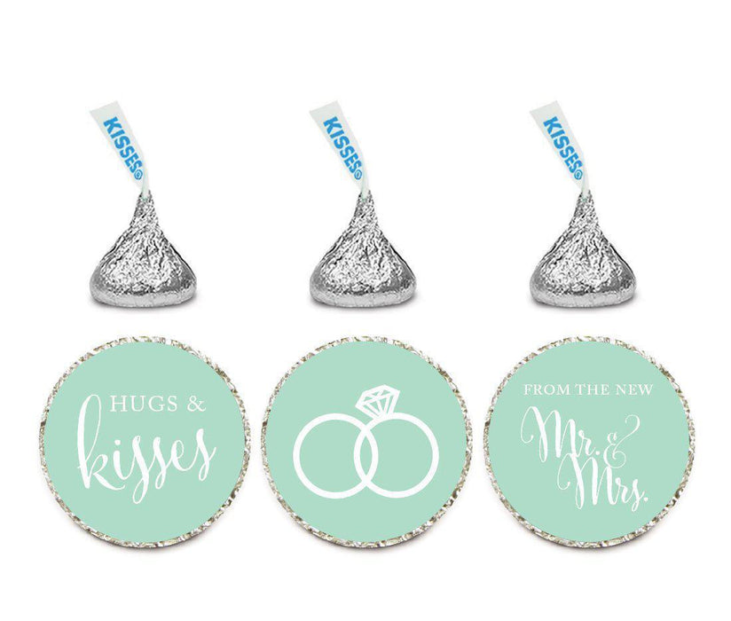 Hugs & Kisses from the New Mr. & Mrs. Hershey's Kisses Stickers-Set of 216-Andaz Press-Mint Green-