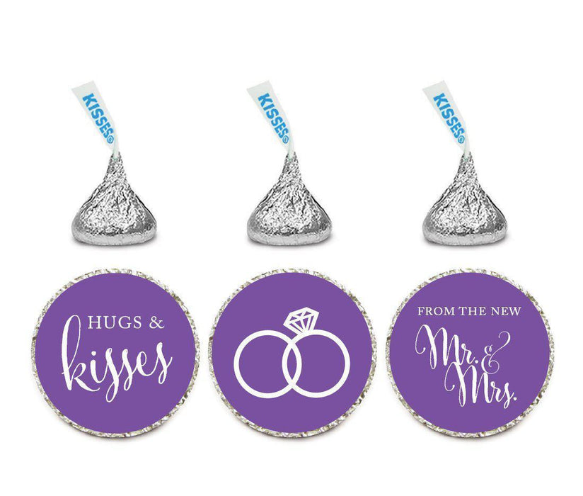 Hugs & Kisses from the New Mr. & Mrs. Hershey's Kisses Stickers-Set of 216-Andaz Press-Royal Purple-