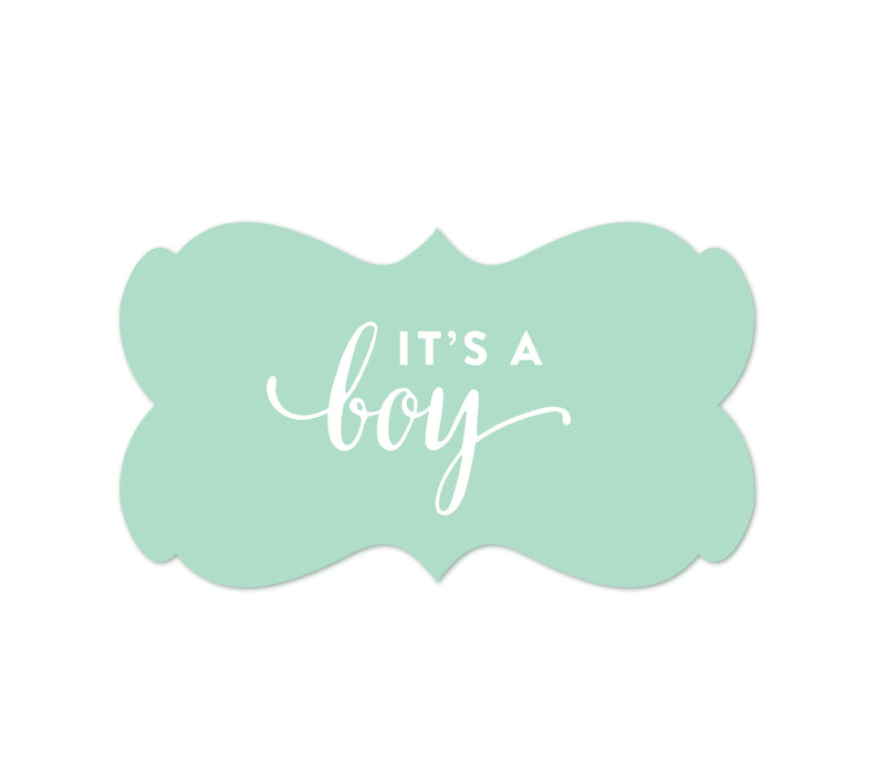It'S A Boy! Fancy Frame Label Stickers-Set of 36-Andaz Press-Mint Green-