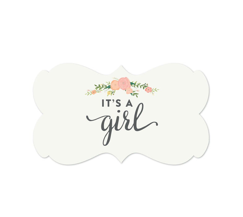 It's A Boy! Fancy Frame Label Stickers-Set of 36-Andaz Press-Floral Roses-