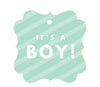It's A Boy! Fancy Square Baby Shower Gift Tags-Set of 24-Andaz Press-Mint Green-