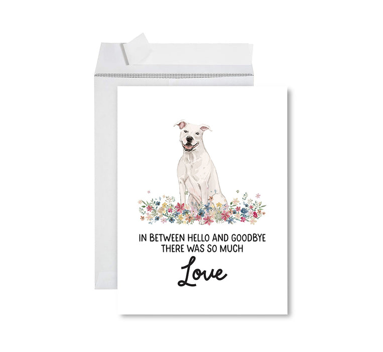 Jumbo Pet Sympathy Card with Envelope, Dog Grief Bereavement Card, 8.5" x 11" Design 1-Set of 1-Andaz Press-American Staffordshire-