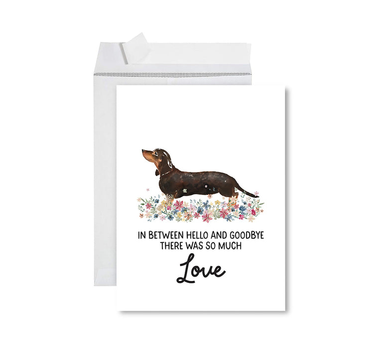 Jumbo Pet Sympathy Card with Envelope, Dog Grief Bereavement Card, 8.5" x 11" Design 1-Set of 1-Andaz Press-Dachshund-
