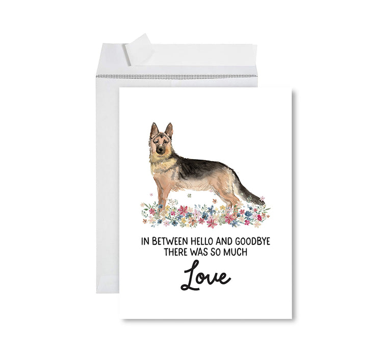 Jumbo Pet Sympathy Card with Envelope, Dog Grief Bereavement Card, 8.5" x 11" Design 1-Set of 1-Andaz Press-German Shepherd-